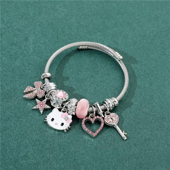 Hello Kitty Bracelets: Adorable Cartoon Bangles for Girls - Perfect Sweet Gifts - Picture 3 of 6